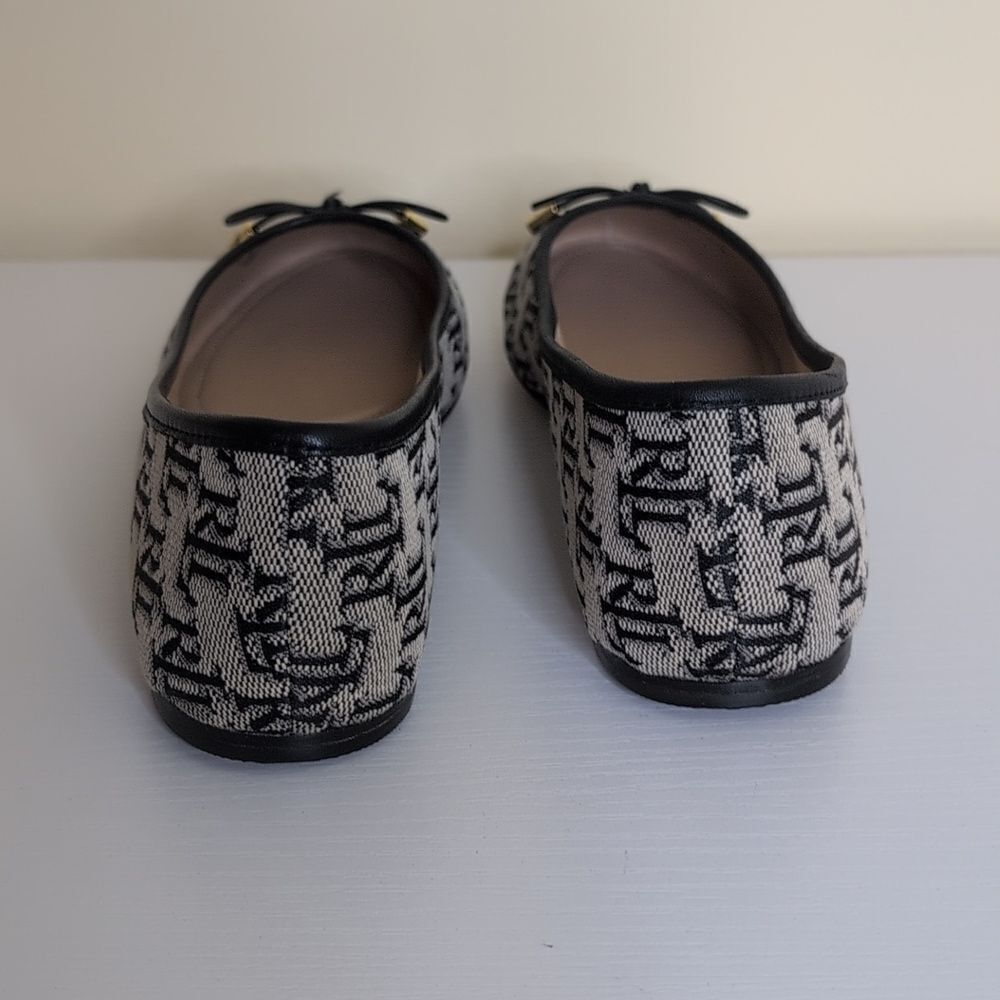 Lauren Ralph Lauren Size 7 Jayna II Ballet Flat Monogram Jacquard, NEW - Picture 5 of 12